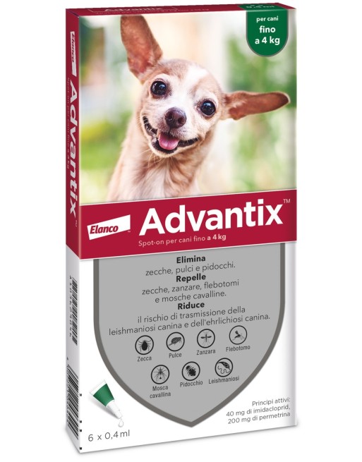 Advantix 6 Pipette Per Cani Fino 4Kg