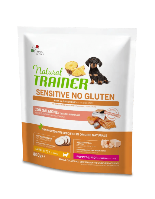 Natural Trainer Small & Toy Puppy&Junior Salmone 800g