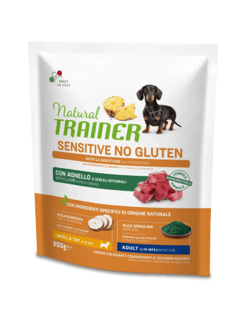 Natural Trainer Adult Small&Toy Sensitive No Gluten Agnello 800g