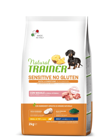 Natural Trainer Adult Small&Toy Sensitive No Gluten Maiale 2kg