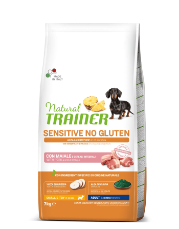 Natural Trainer Adult Small&Toy Sensitive No Gluten Maiale 7kg