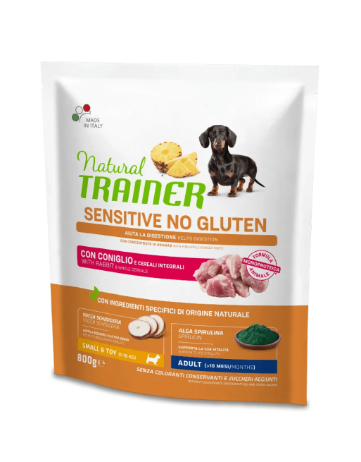 Natural Trainer Adult Small&Toy Sensitive No Gluten Coniglio 800g