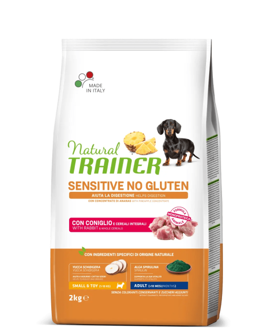 Natural Trainer Adult Small&Toy Sensitive No Gluten Coniglio 2kg Natural Trainer Adult Small&Toy Sensitive No Gluten Coniglio 2kg