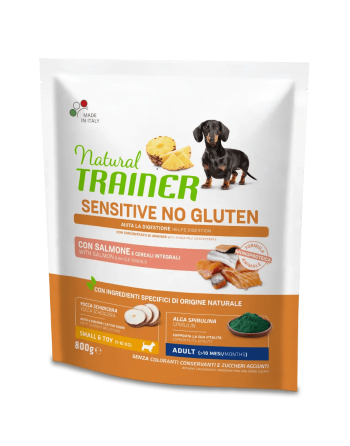 Natural Trainer Adult Small&Toy Sensitive No Gluten Salmone 800g