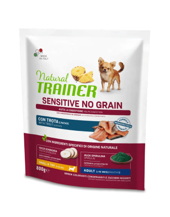 Natural Trainer Adult Small&Toy Sensitive No Grain Trota 800g