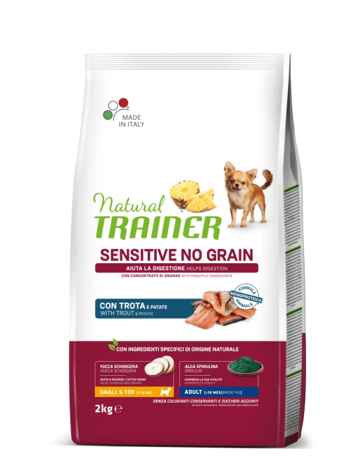 Natural Trainer Adult Small&Toy Sensitive No Grain Trota 2kg Natural Trainer Adult Small&Toy Sensitive No Grain Trota 2kg