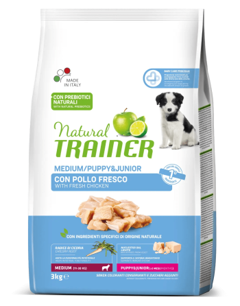 Natural Trainer Medium Puppy&Junior Pollo 3kg