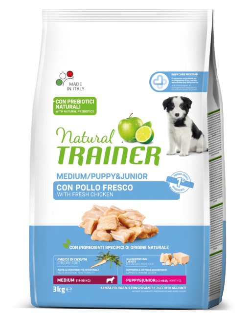 Natural Trainer Medium Puppy&Junior Pollo 3kg