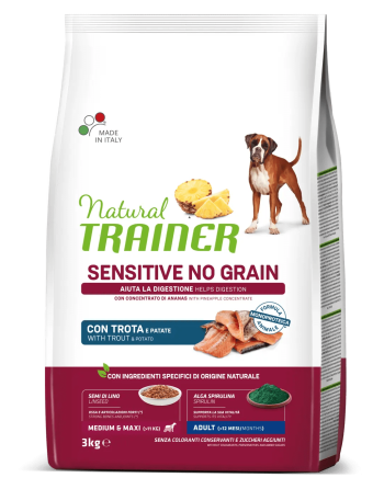 Natural Trainer Adult Medium&Maxi Sensitive No Grain Trota 3kg