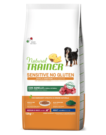 Natural Trainer Adult Medium&Maxi Sensitive No Gluten Agnello