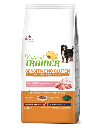 Natural Trainer Adult Medium&Maxi Sensitive No Gluten Maiale