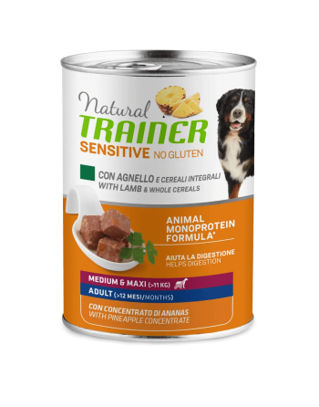 Natural Trainer Medium & Maxi Sensitive No Gluten con Agnello